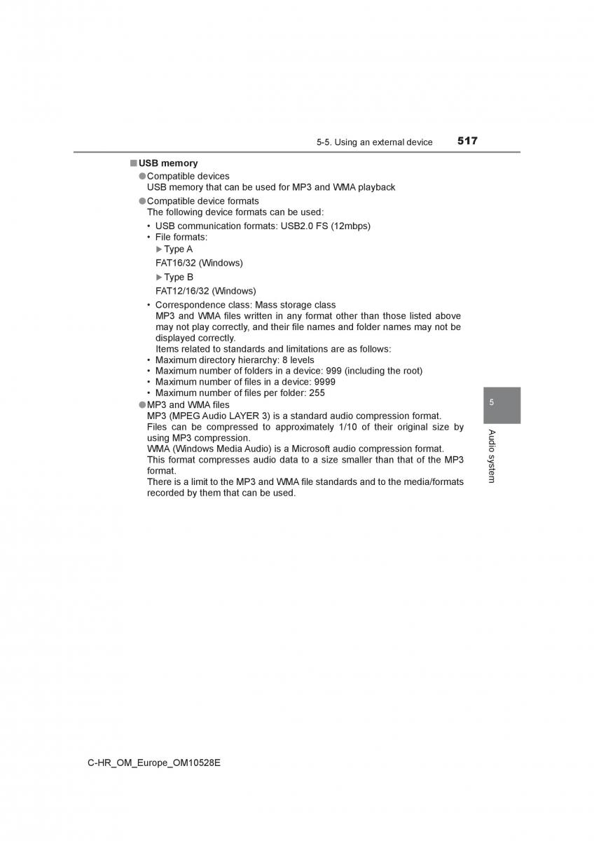 Toyota C HR owners manual / page 517