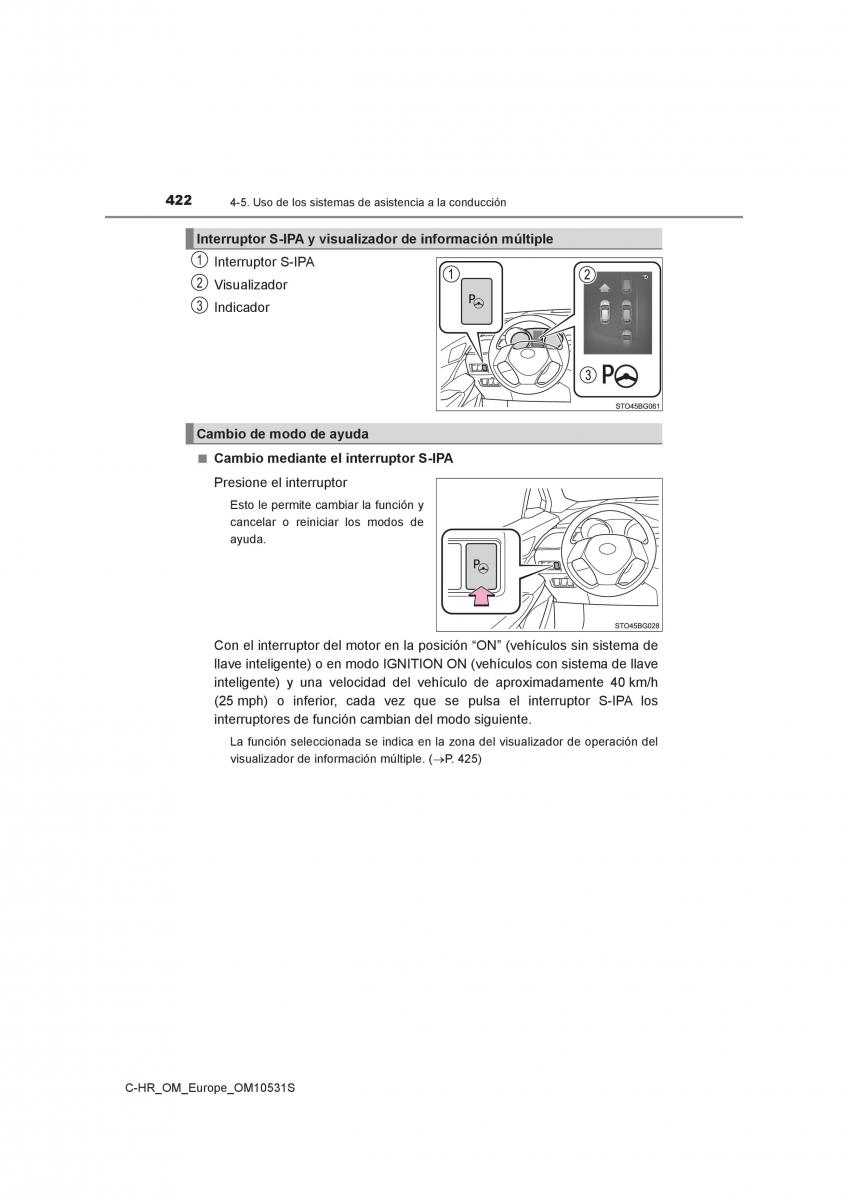 Toyota C HR manual del propietario / page 422