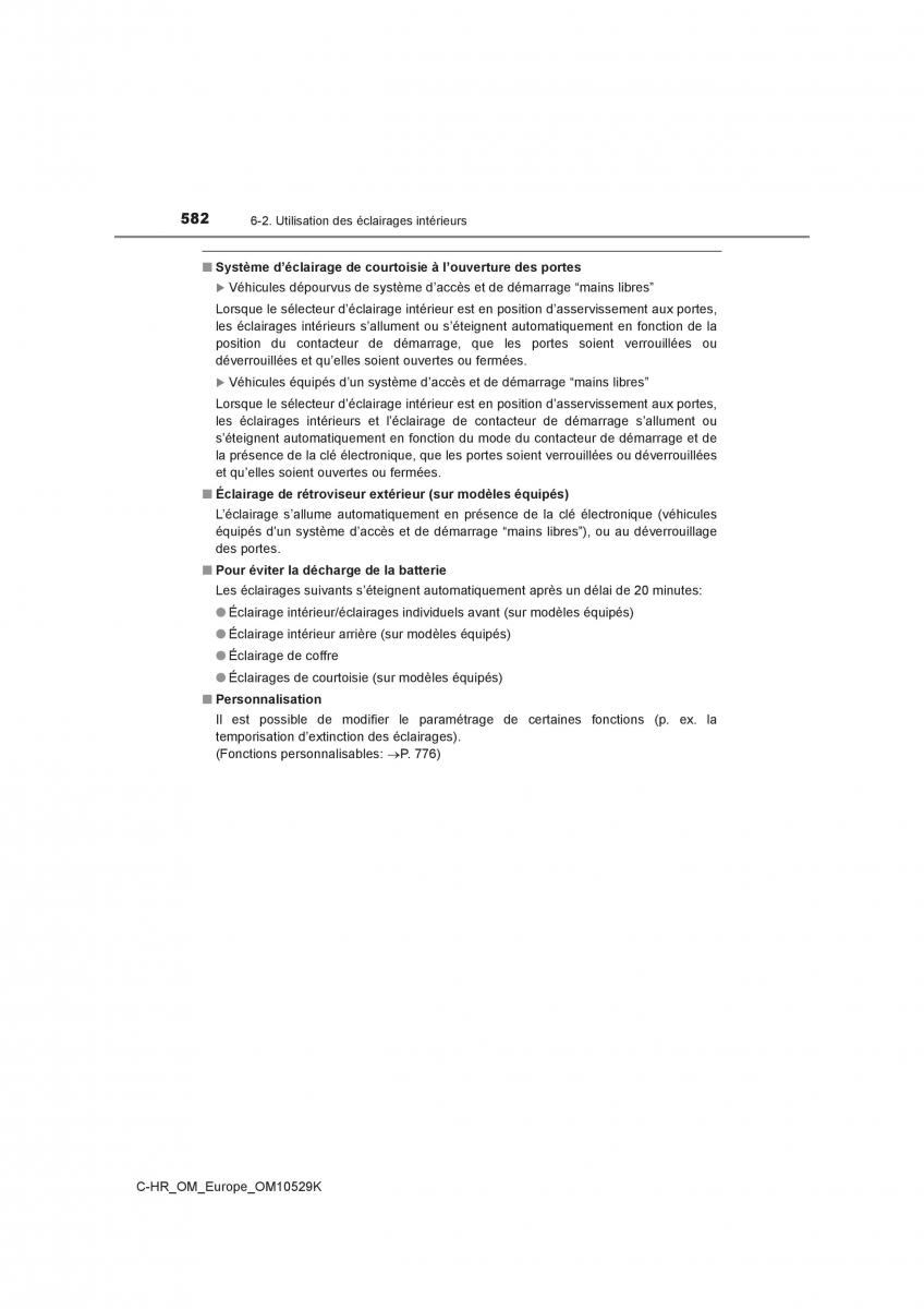 Toyota C HR manuel du proprietaire / page 582