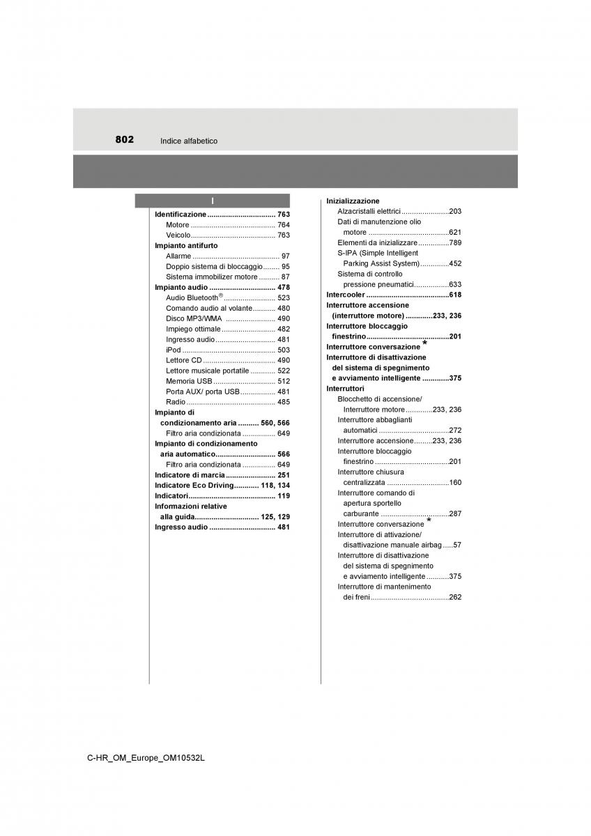 Toyota C HR manuale del proprietario / page 802