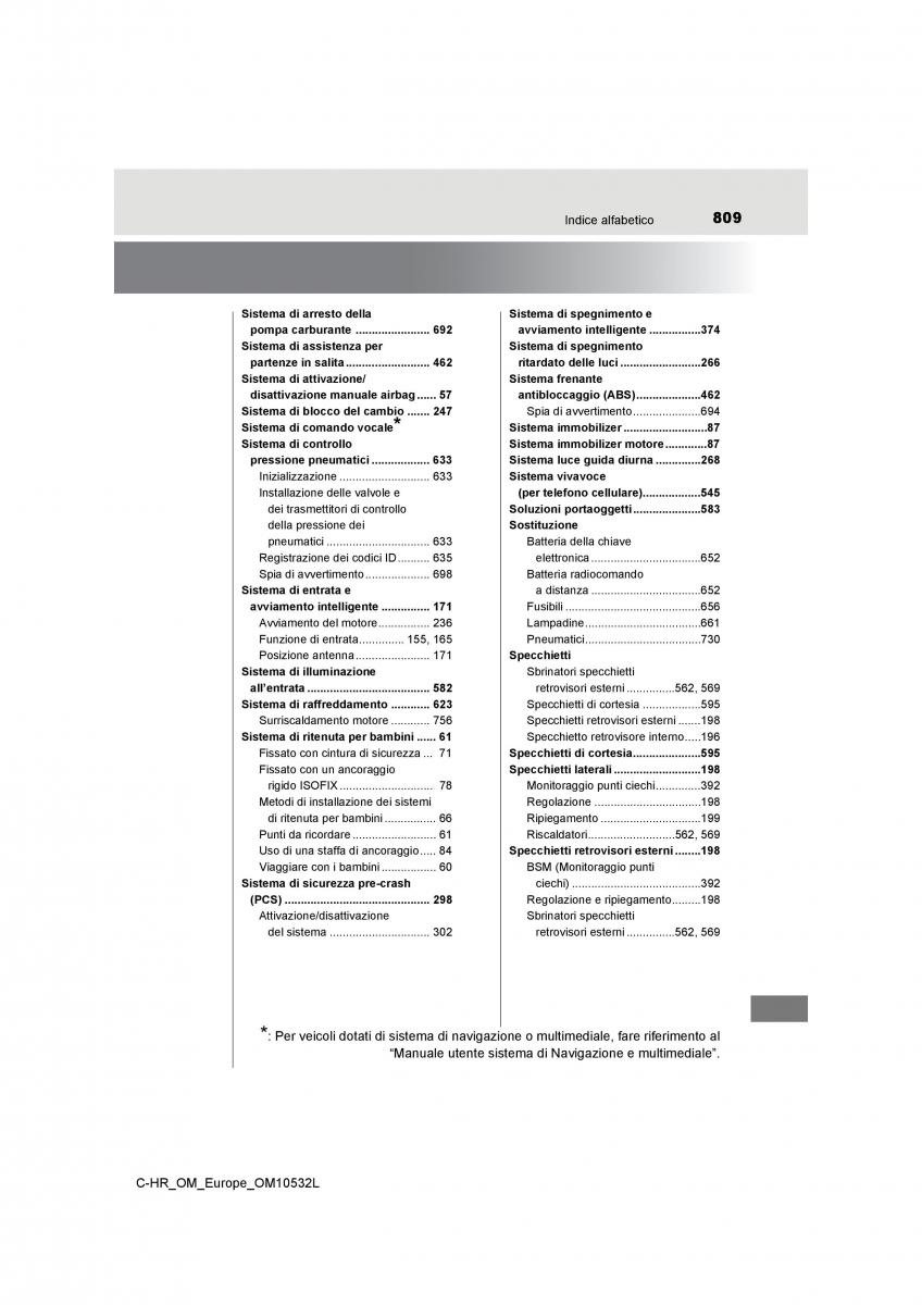 Toyota C HR manuale del proprietario / page 809