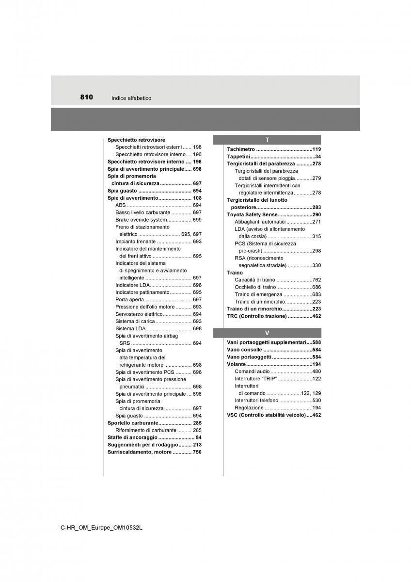 Toyota C HR manuale del proprietario / page 810