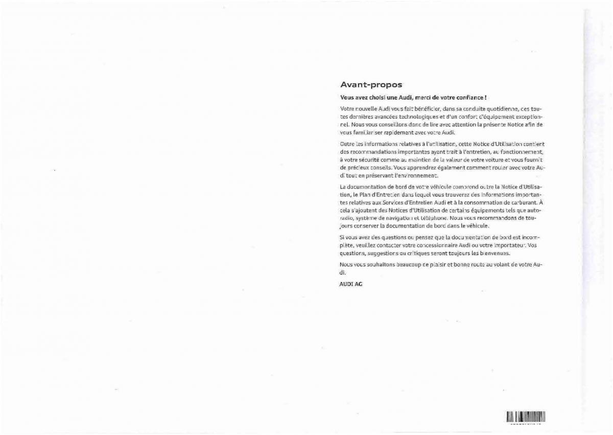 Audi Q3 manuel du proprietaire / page 1