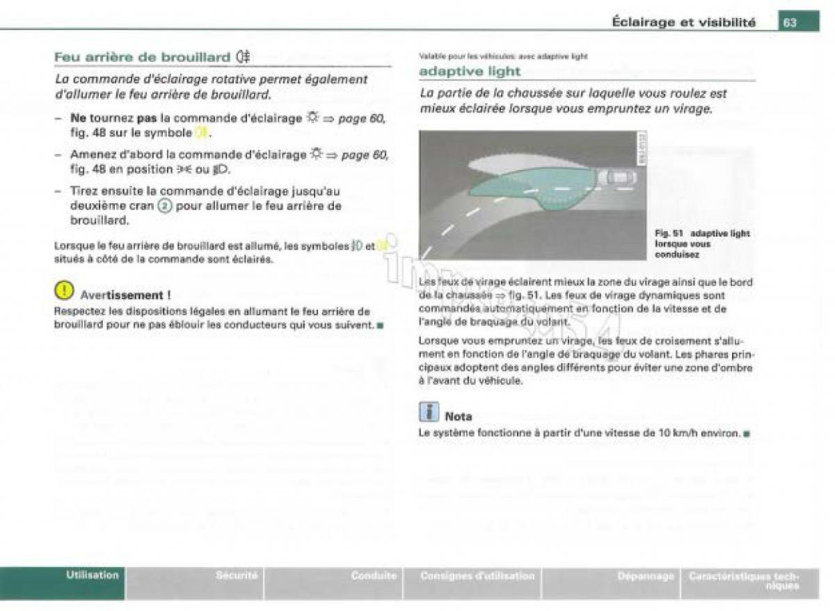 Audi TT II 2 manuel du proprietaire / page 64