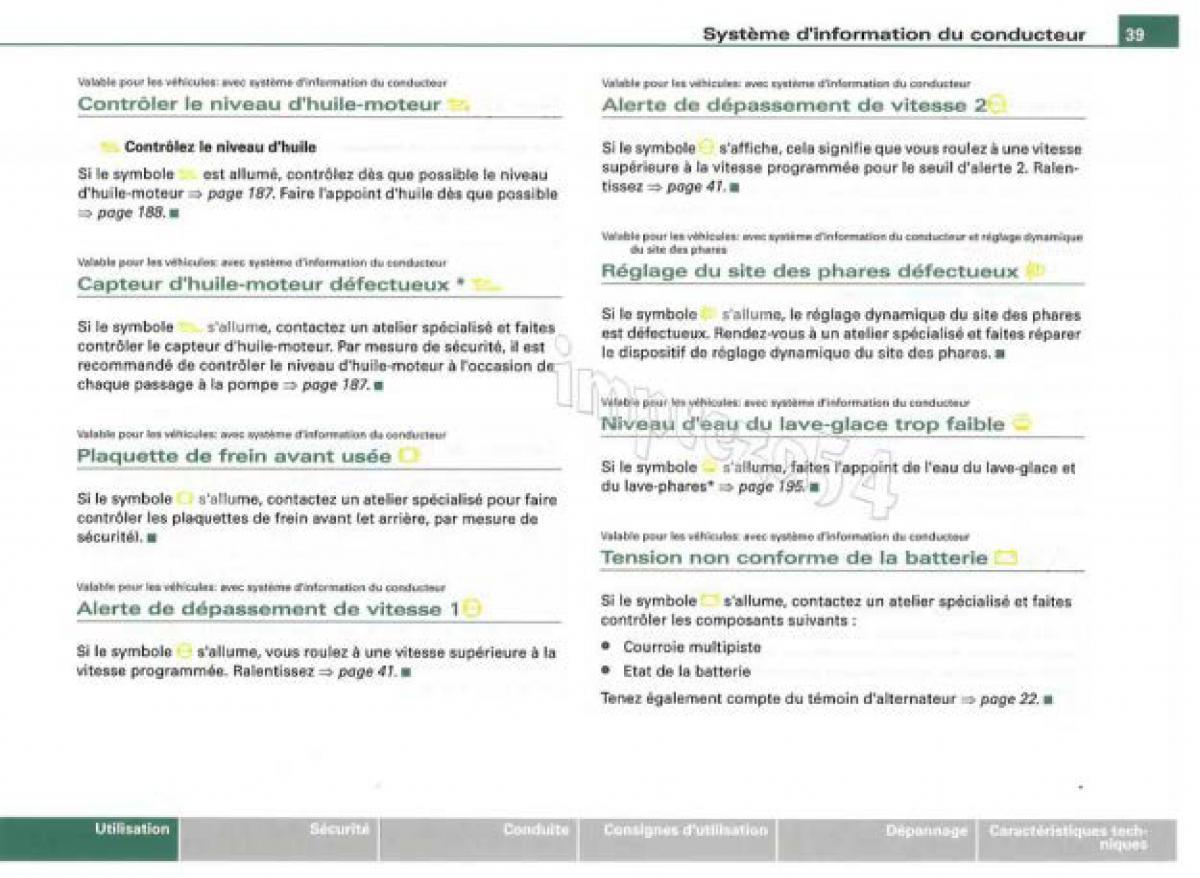 Audi TT II 2 manuel du proprietaire / page 40