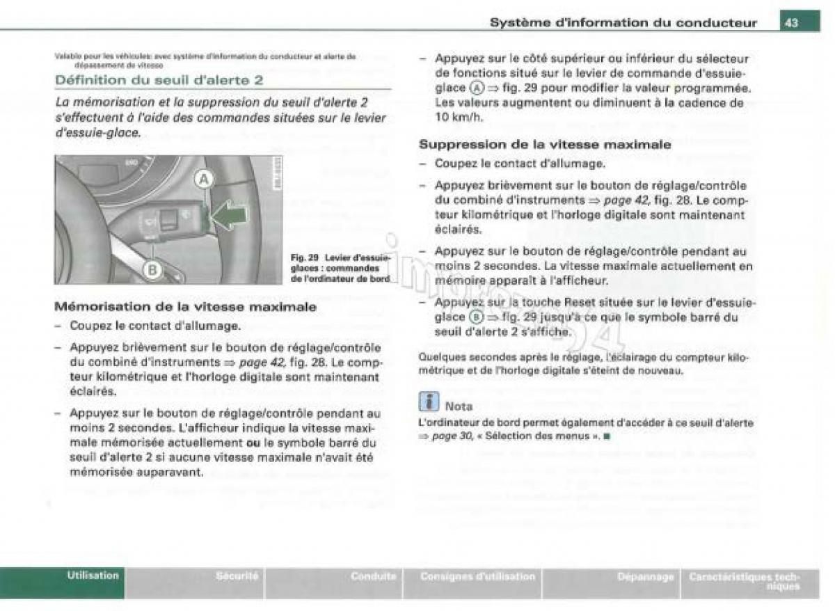 Audi TT II 2 manuel du proprietaire / page 44