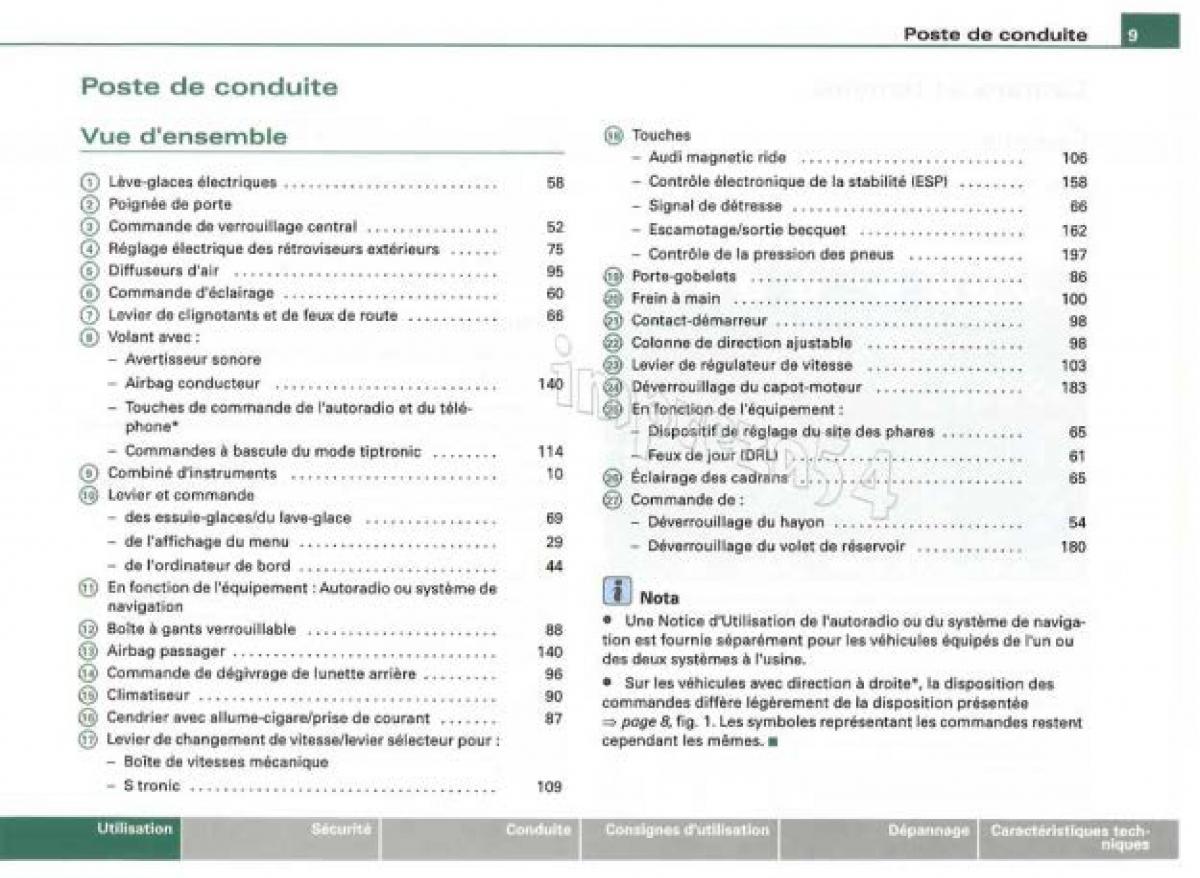Audi TT II 2 manuel du proprietaire / page 10