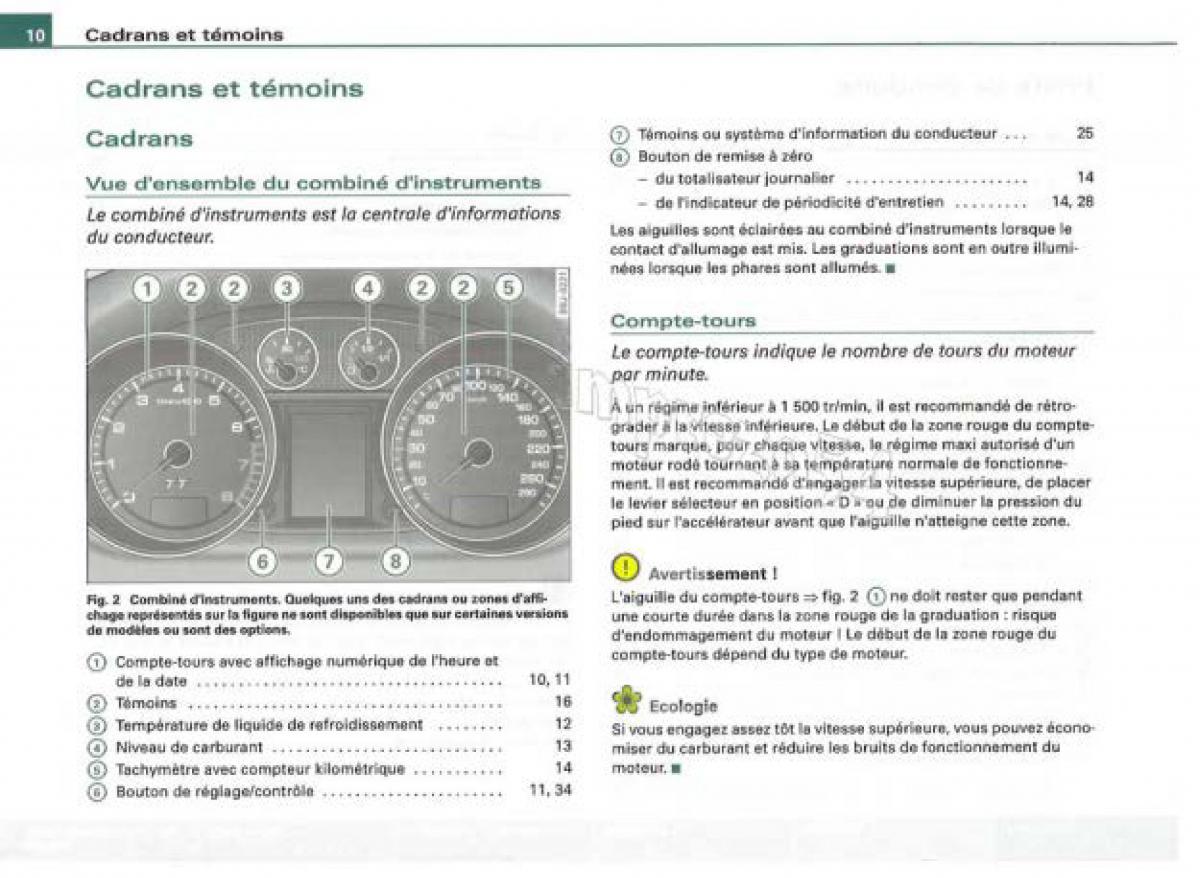 Audi TT II 2 manuel du proprietaire / page 11