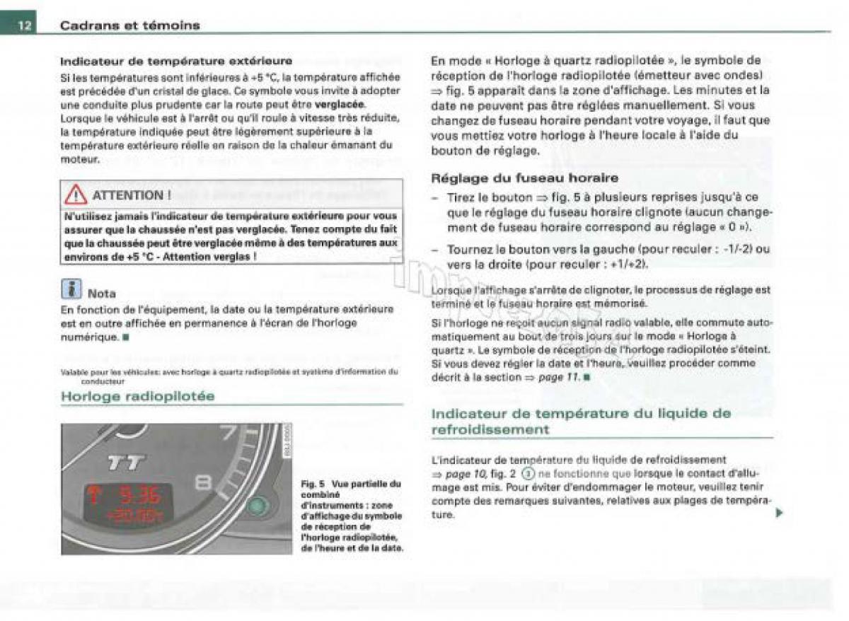 Audi TT II 2 manuel du proprietaire / page 13