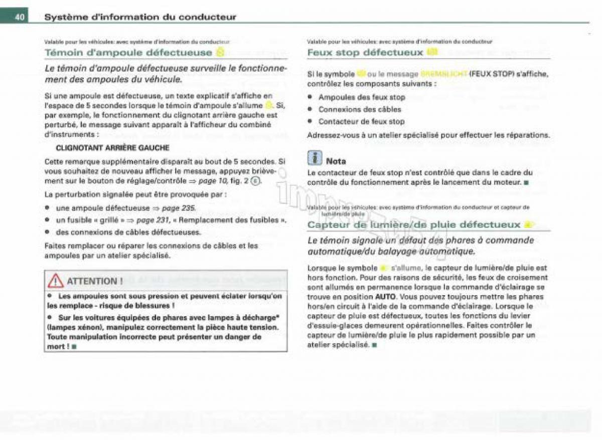 Audi TT II 2 manuel du proprietaire / page 41
