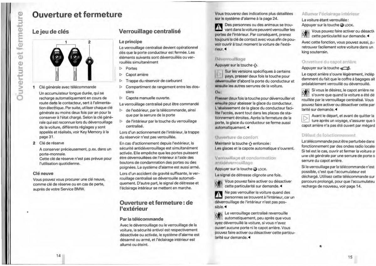 BMW Z4 E85 E86 manuel du proprietaire / page 8