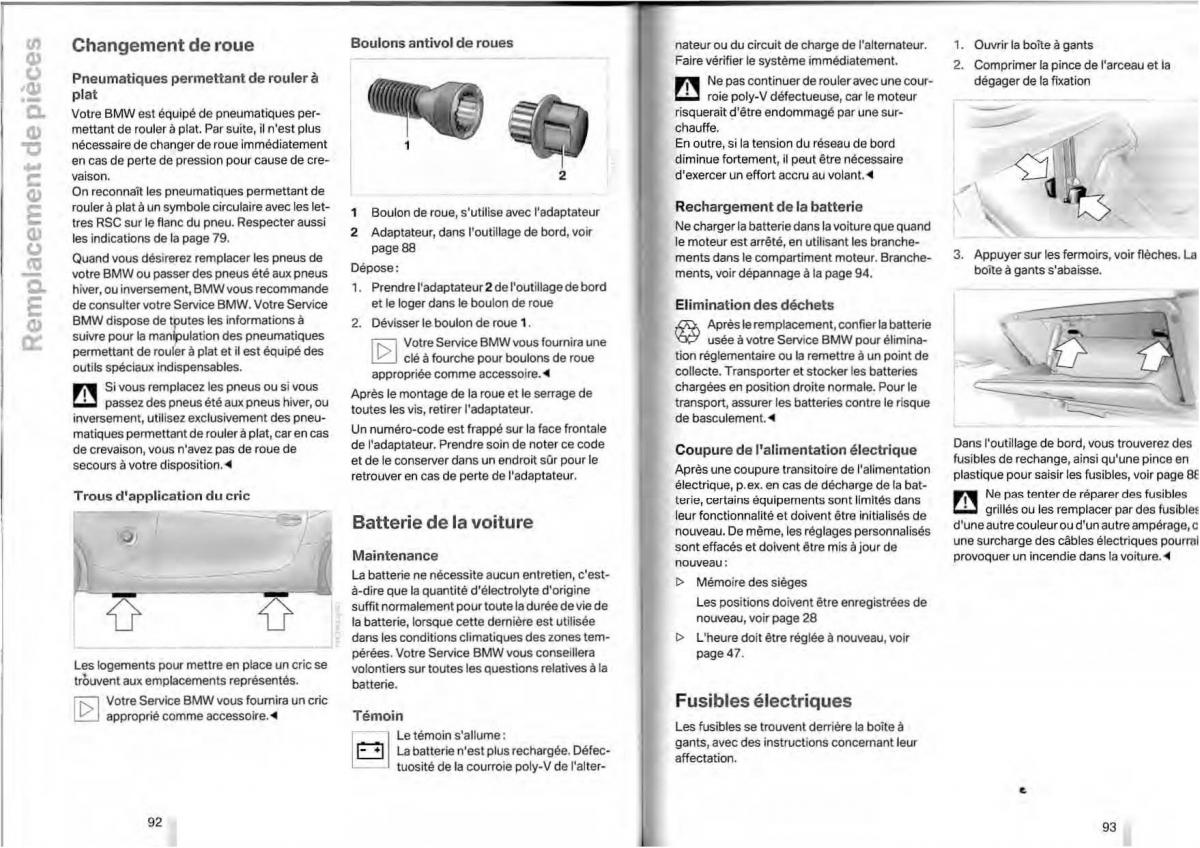 BMW Z4 E85 E86 manuel du proprietaire / page 45