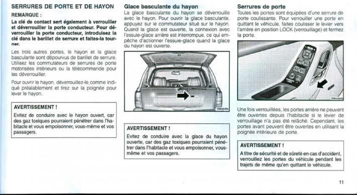 Jeep Grand Cherokee WJ manuel du proprietaire / page 11