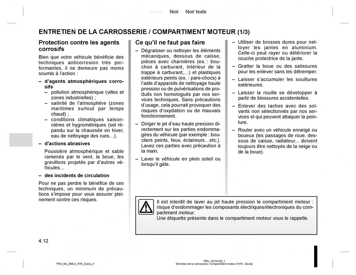 Dacia Duster I 1 manuel du proprietaire / page 112