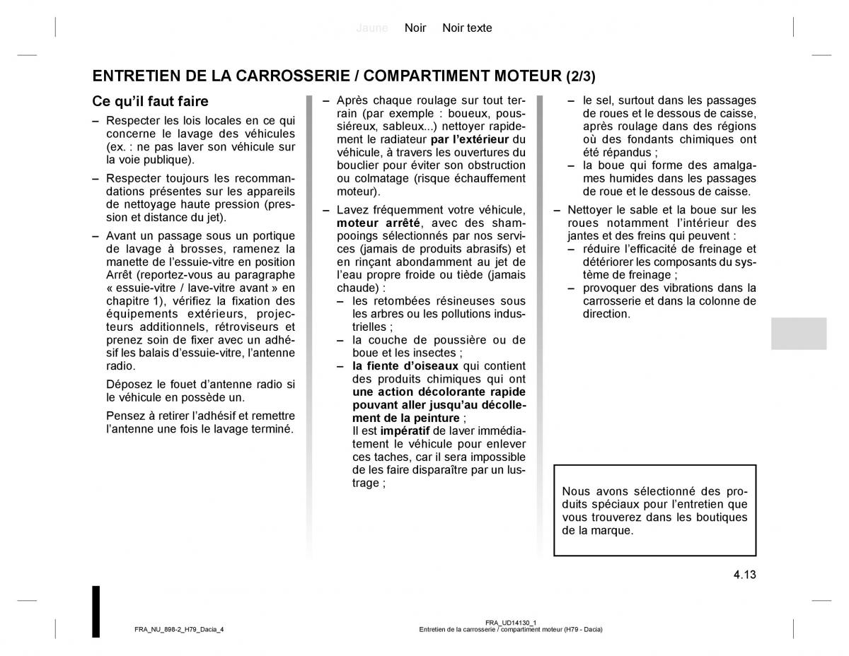 Dacia Duster I 1 manuel du proprietaire / page 113