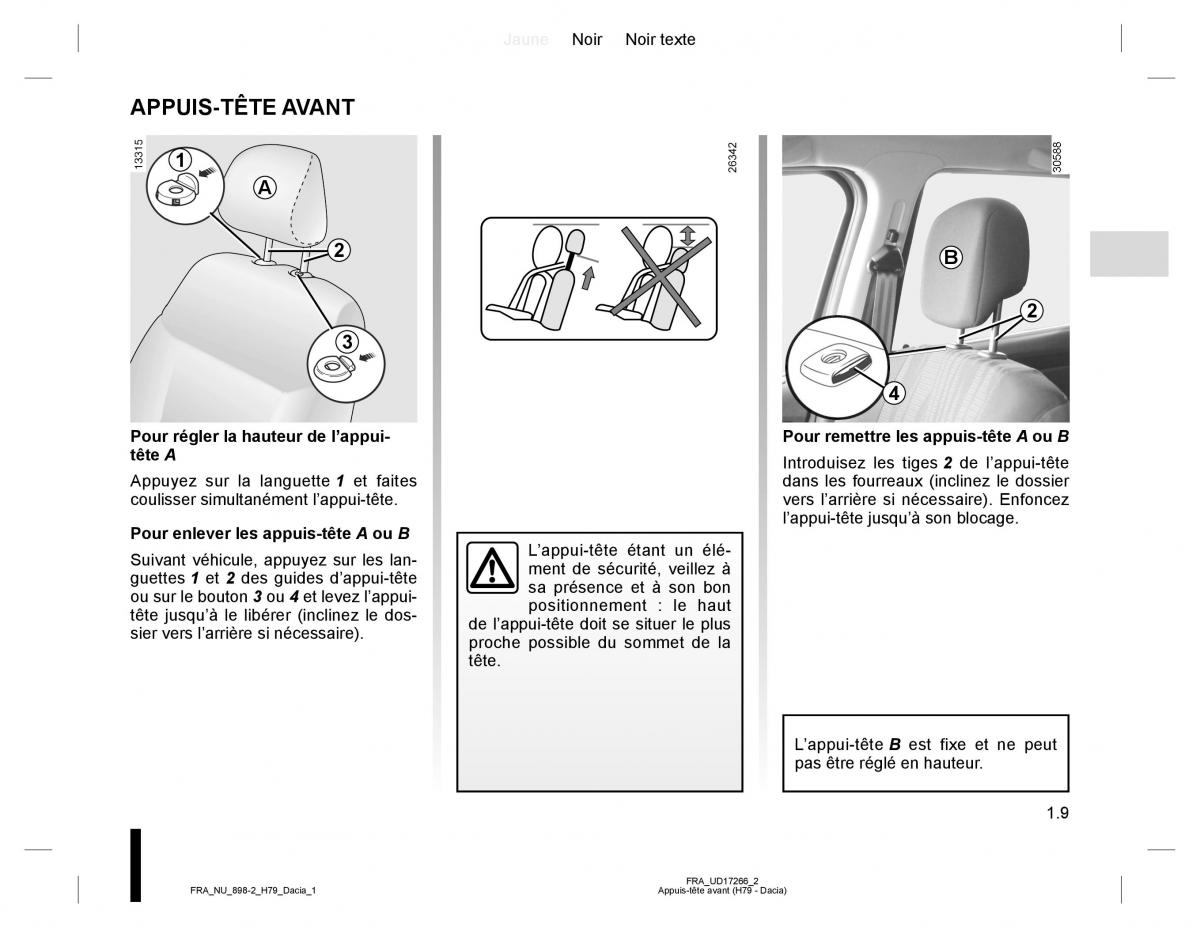 manual  Dacia Duster I 1 manuel du proprietaire / page 13