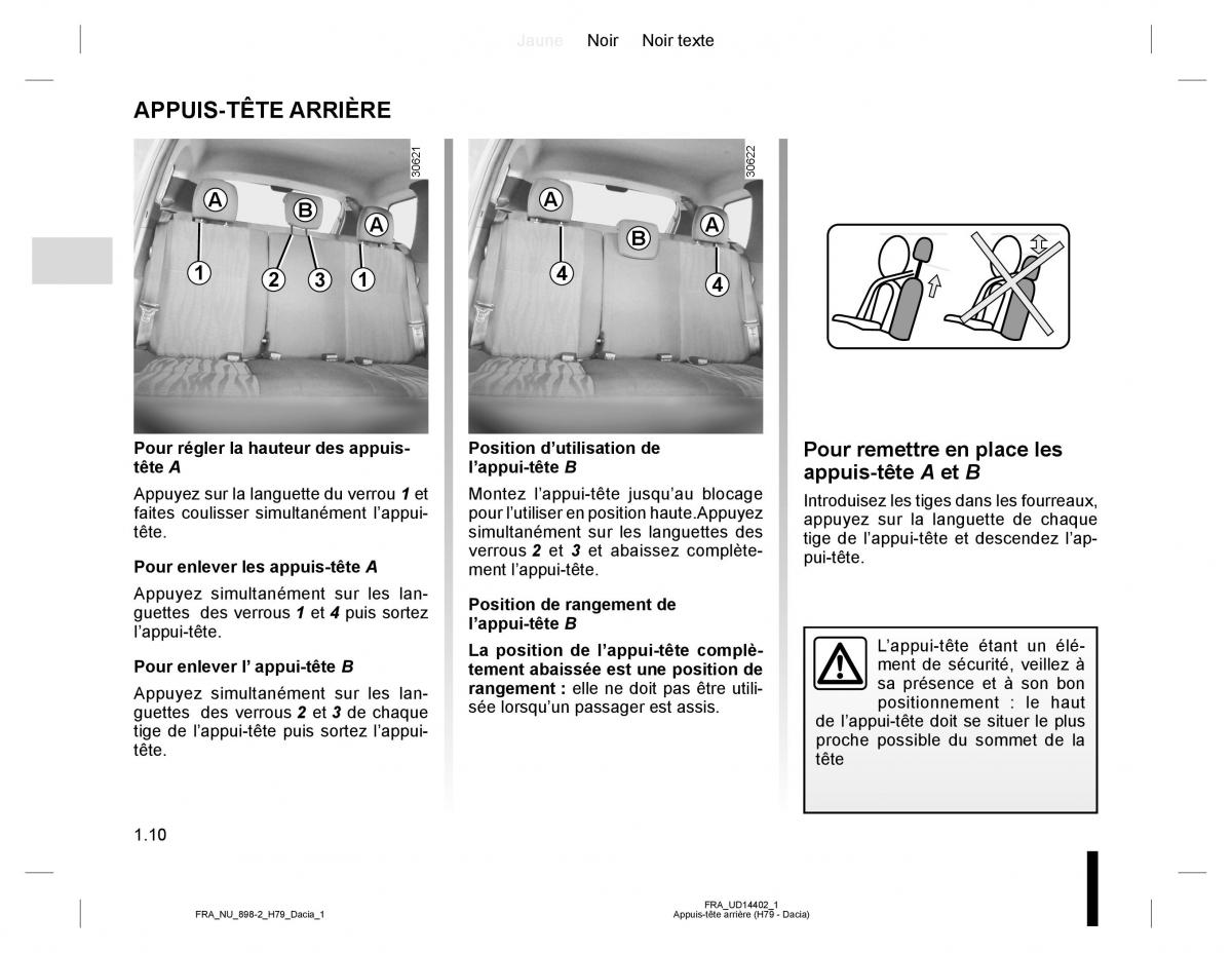 manual  Dacia Duster I 1 manuel du proprietaire / page 14