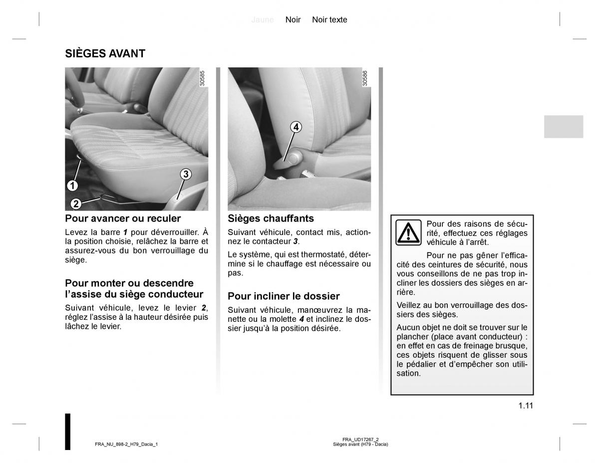 Dacia Duster I 1 manuel du proprietaire / page 15