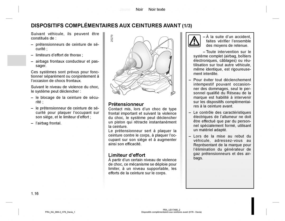 Dacia Duster I 1 manuel du proprietaire / page 20