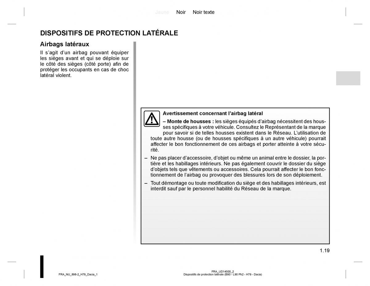 Dacia Duster I 1 manuel du proprietaire / page 23