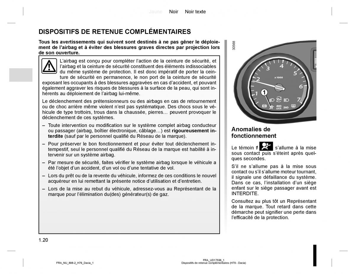 Dacia Duster I 1 manuel du proprietaire / page 24