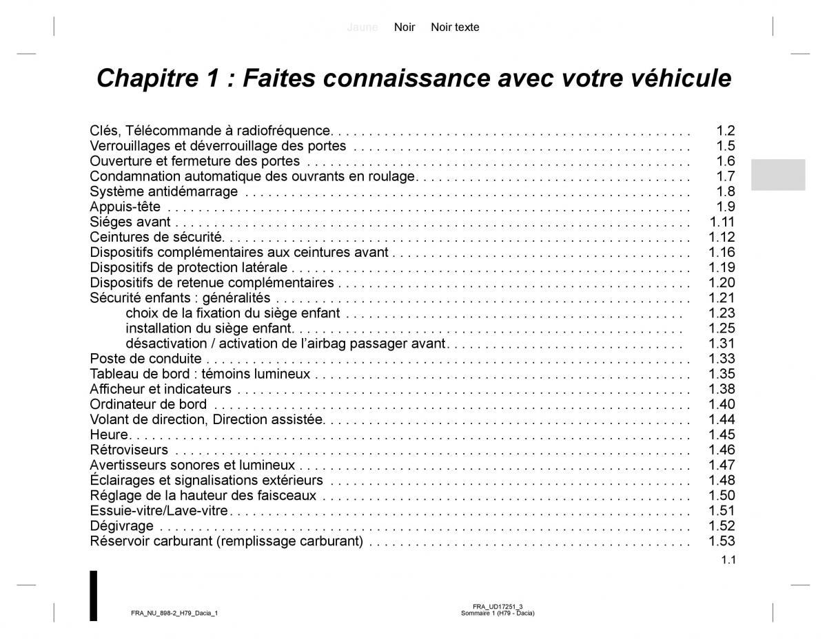 manual  Dacia Duster I 1 manuel du proprietaire / page 5
