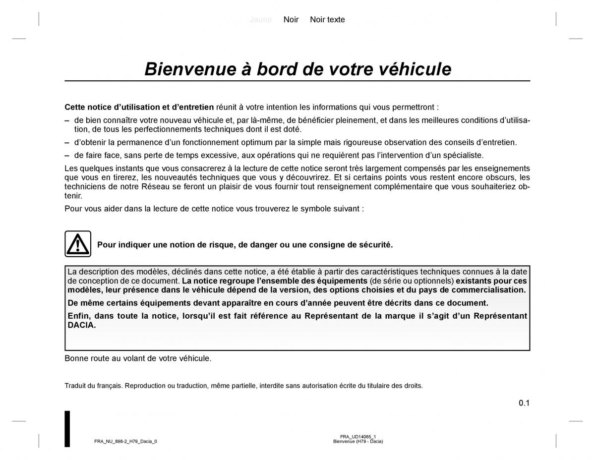 manual  Dacia Duster I 1 manuel du proprietaire / page 1