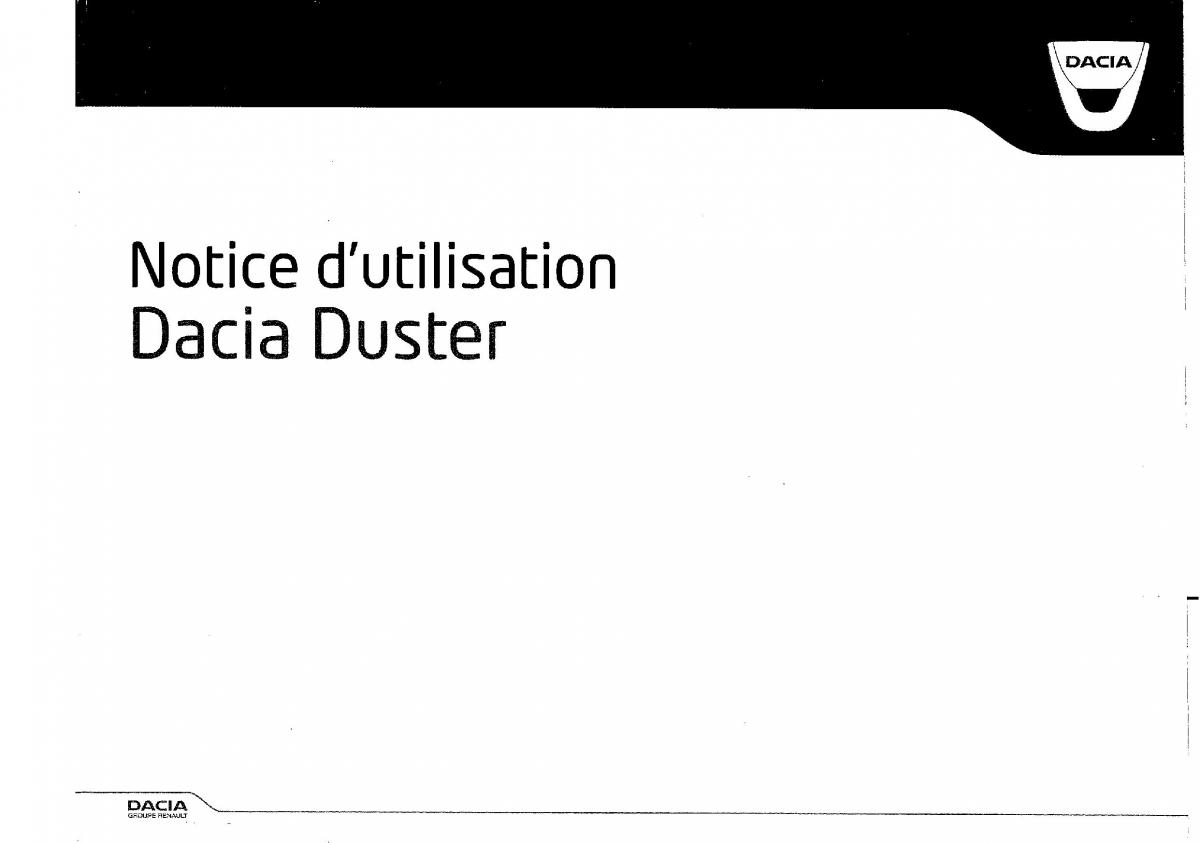 Dacia Duster I 1 FL manuel du proprietaire / page 1