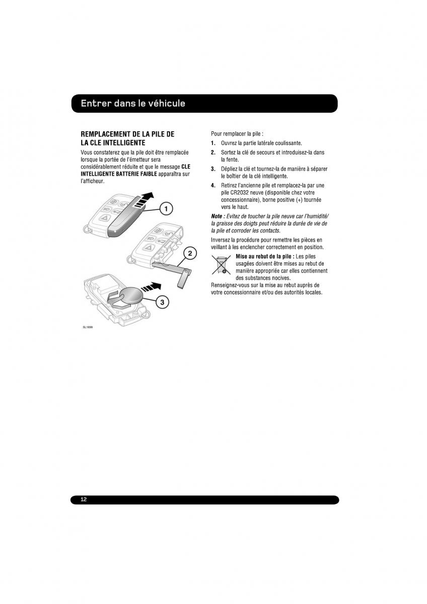 Land Rover Range Rover Evoque manuel du proprietaire / page 12