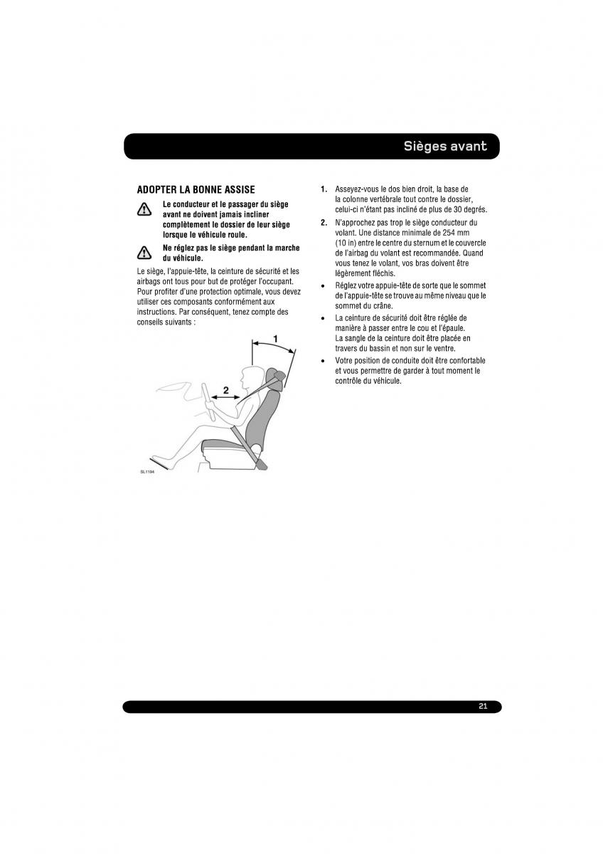 manual  Land Rover Range Rover Evoque manuel du proprietaire / page 21