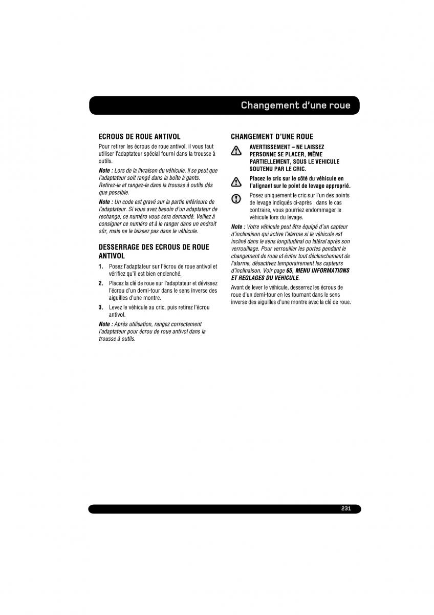 Land Rover Range Rover Evoque manuel du proprietaire / page 231