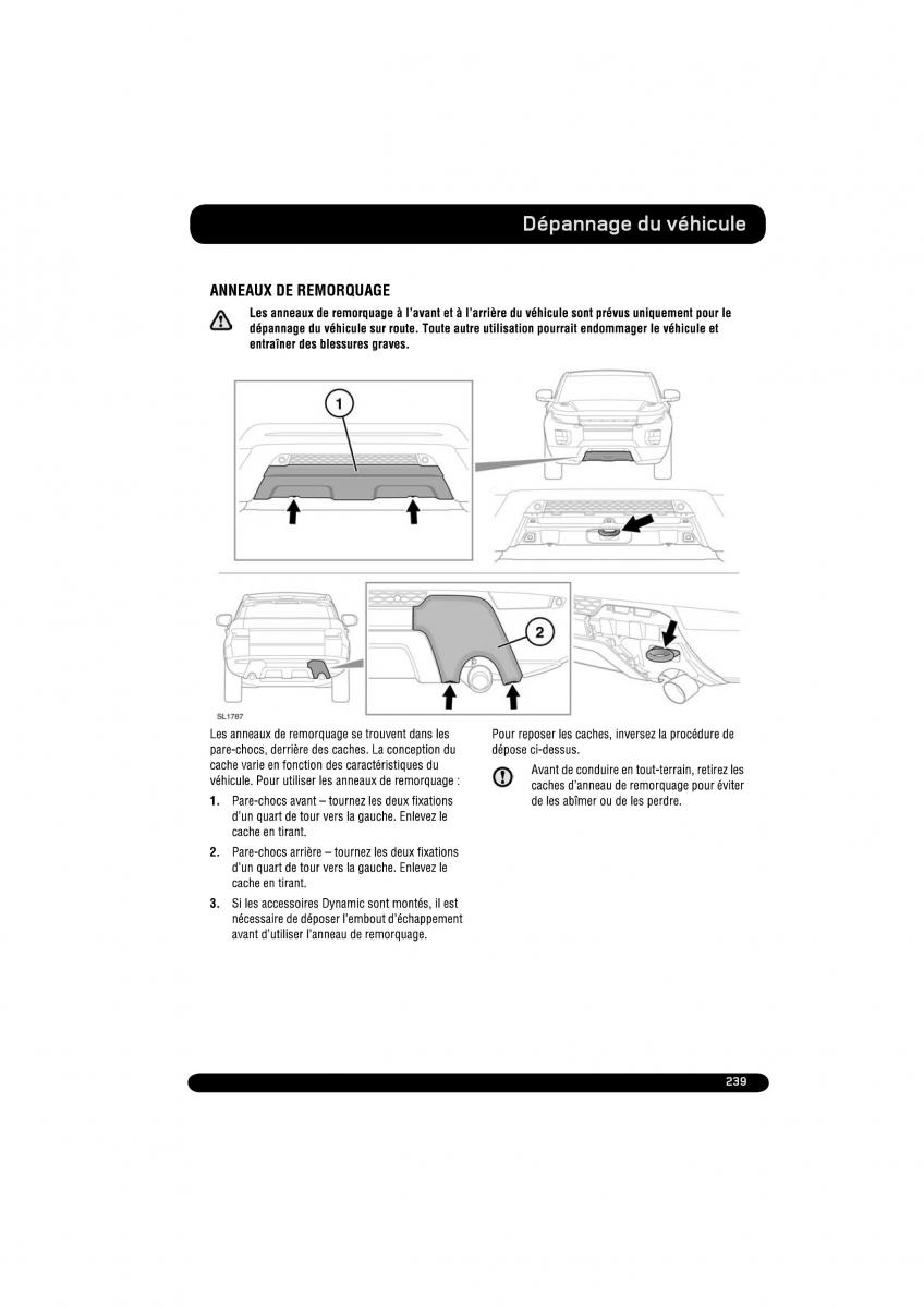 Land Rover Range Rover Evoque manuel du proprietaire / page 239