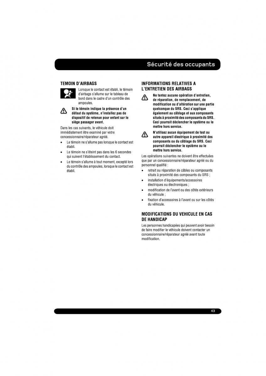 Land Rover Range Rover Evoque manuel du proprietaire / page 43