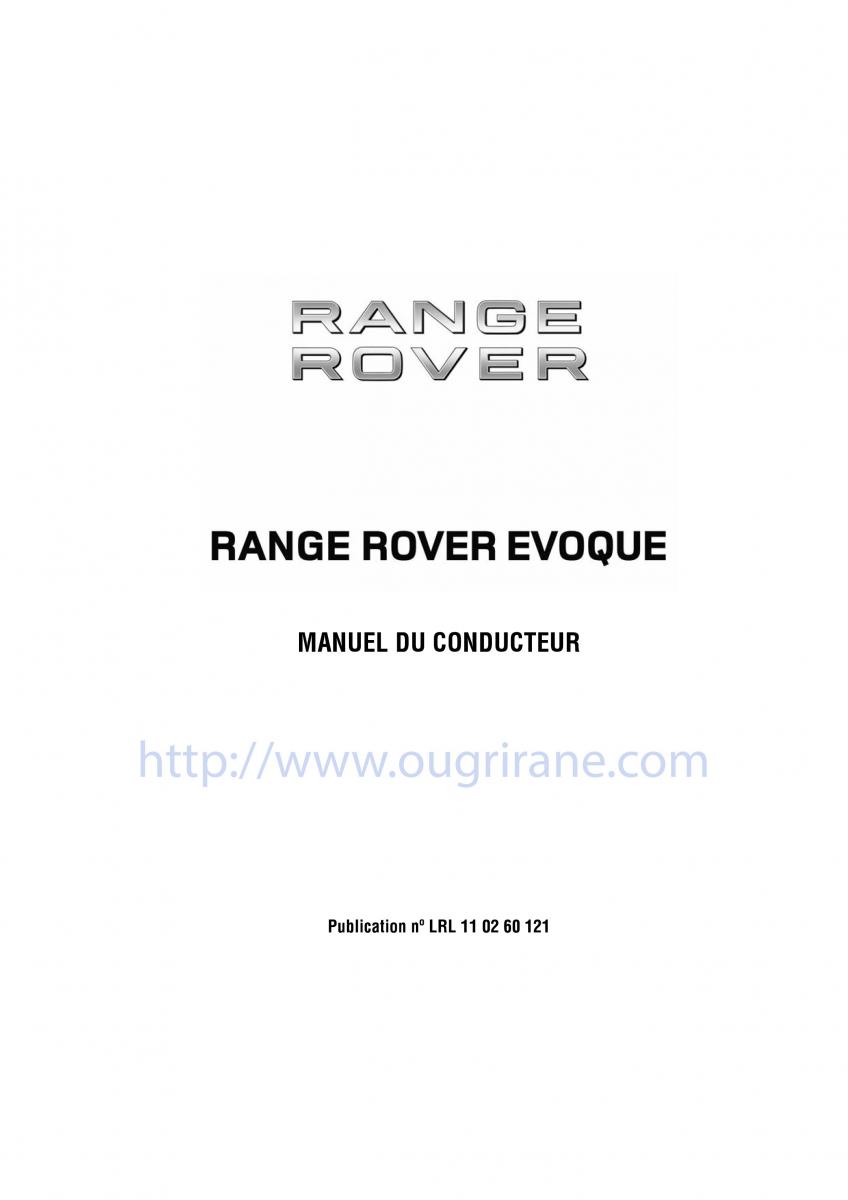Land Rover Range Rover Evoque manuel du proprietaire / page 1