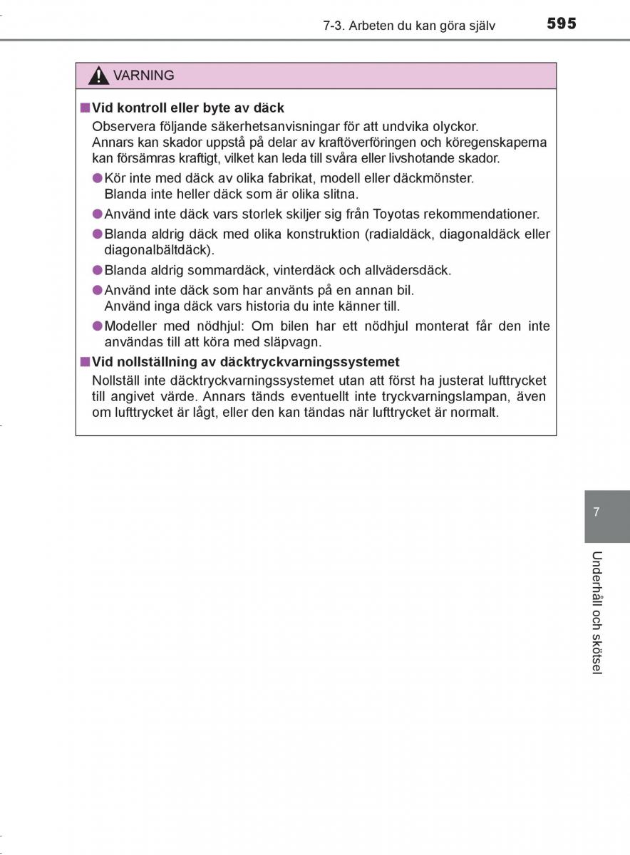 Toyota C HR instruktionsbok / page 595