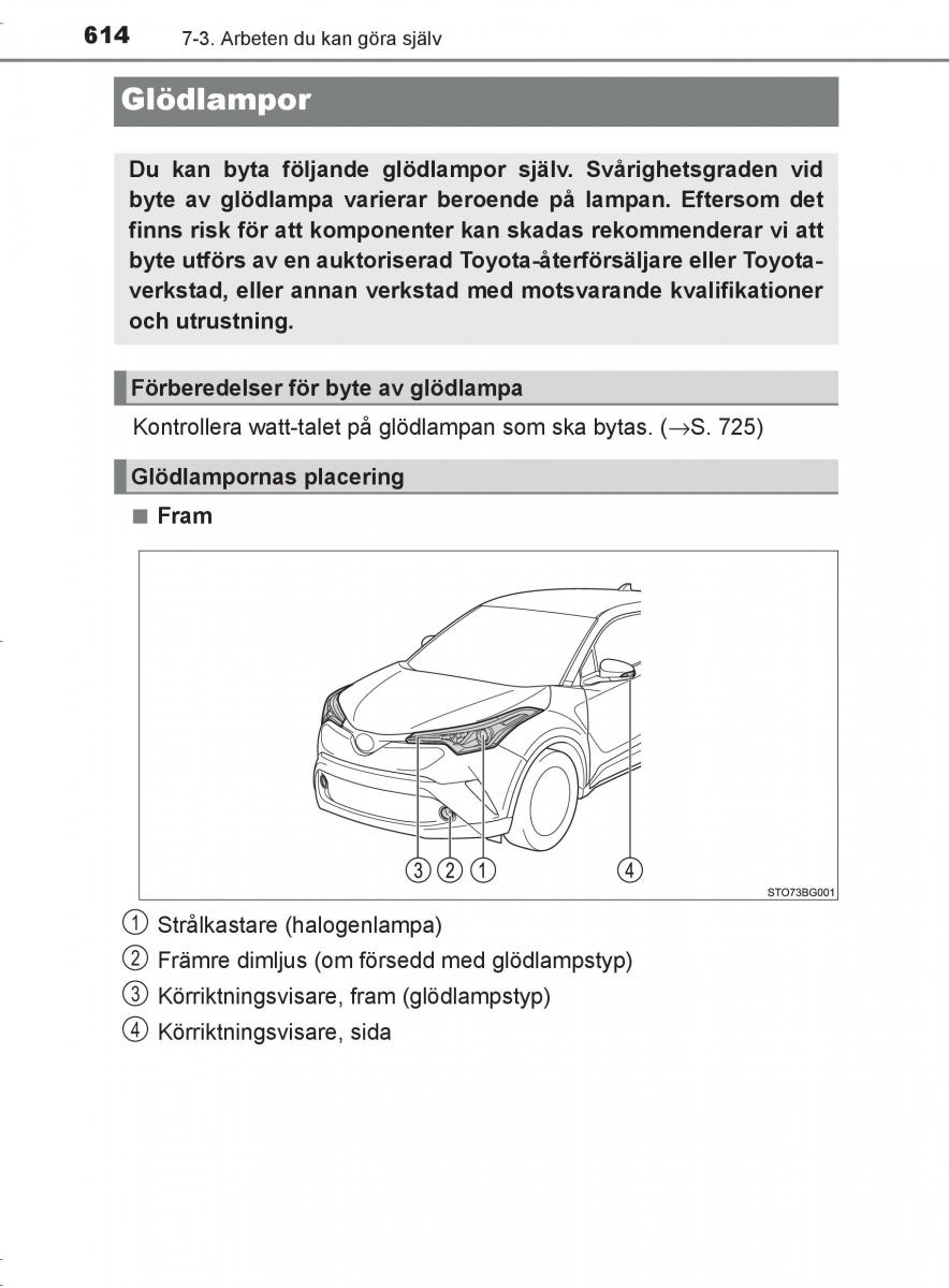 Toyota C HR instruktionsbok / page 614