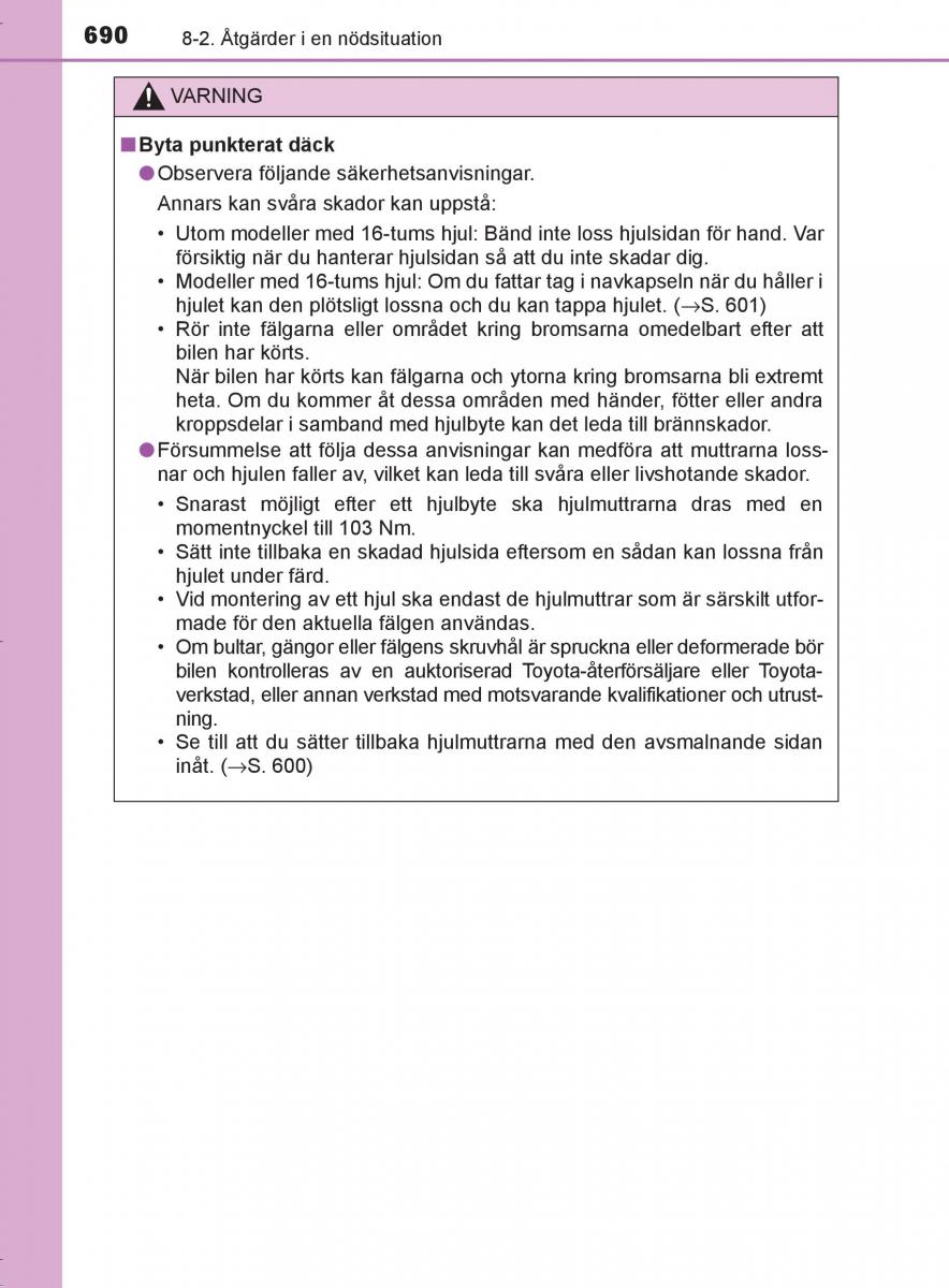 Toyota C HR instruktionsbok / page 690