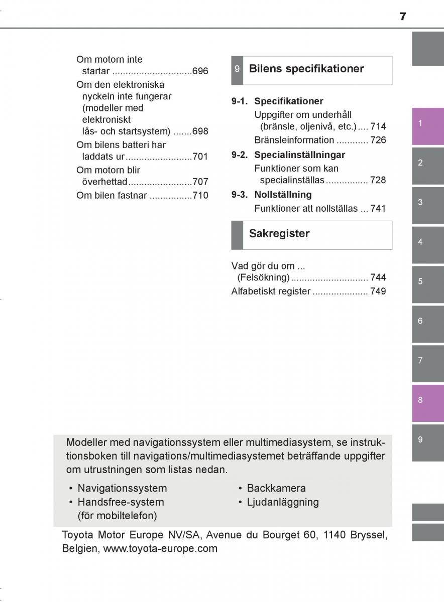 Toyota C HR instruktionsbok / page 7