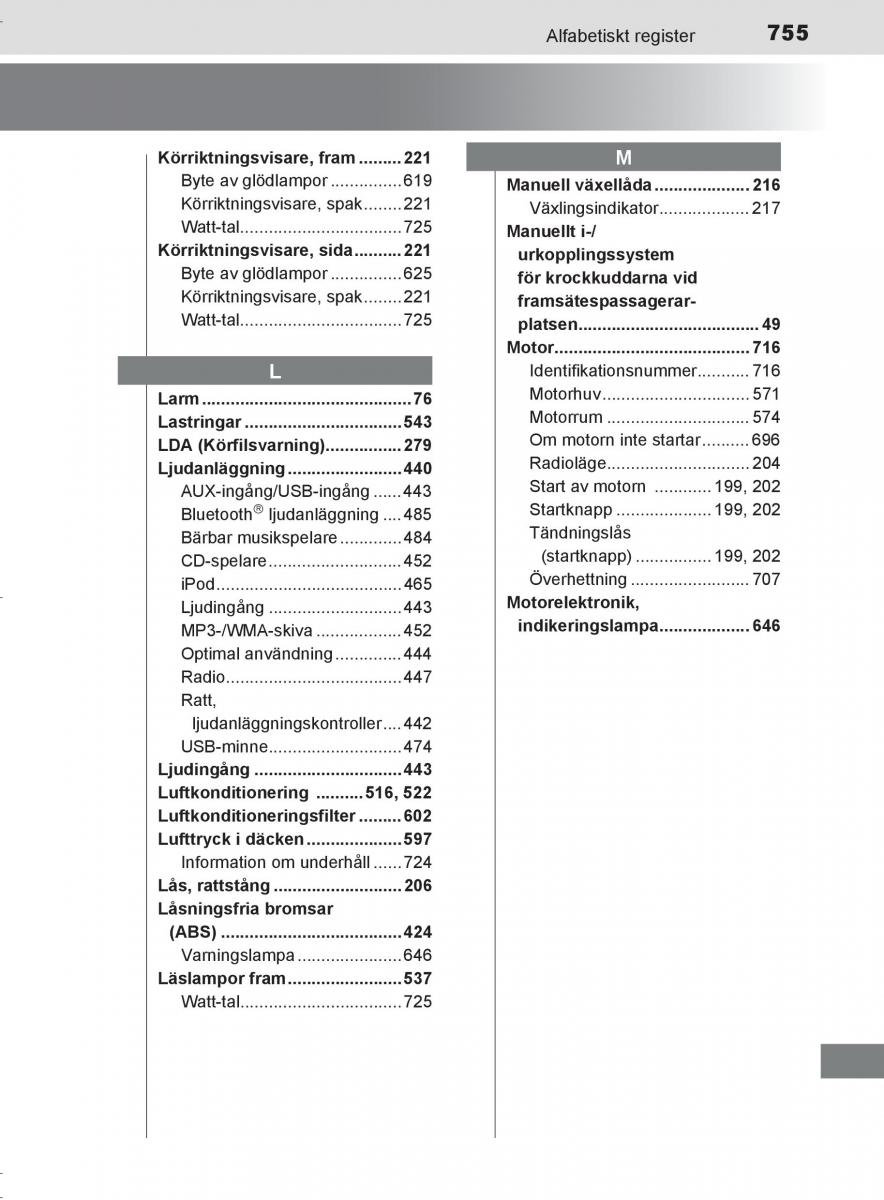 Toyota C HR instruktionsbok / page 755