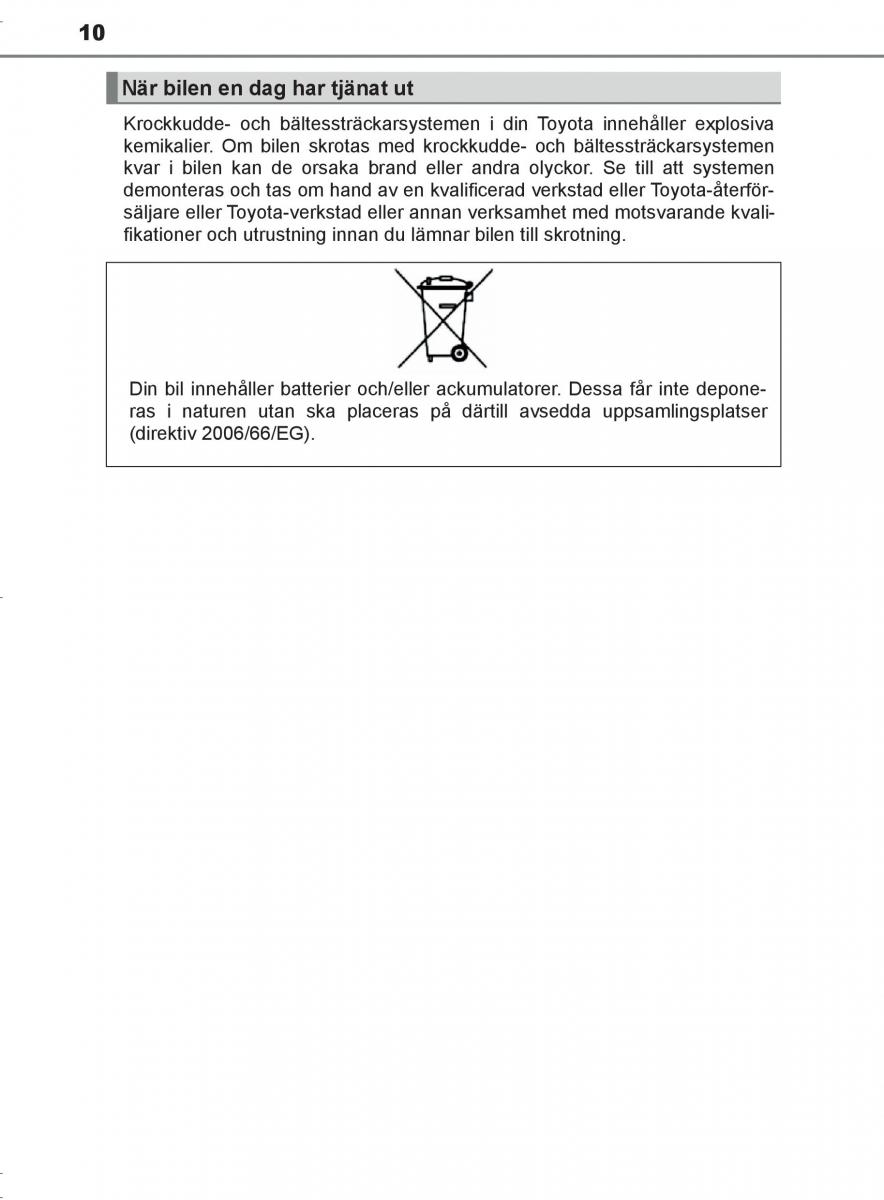 Toyota C HR instruktionsbok / page 10