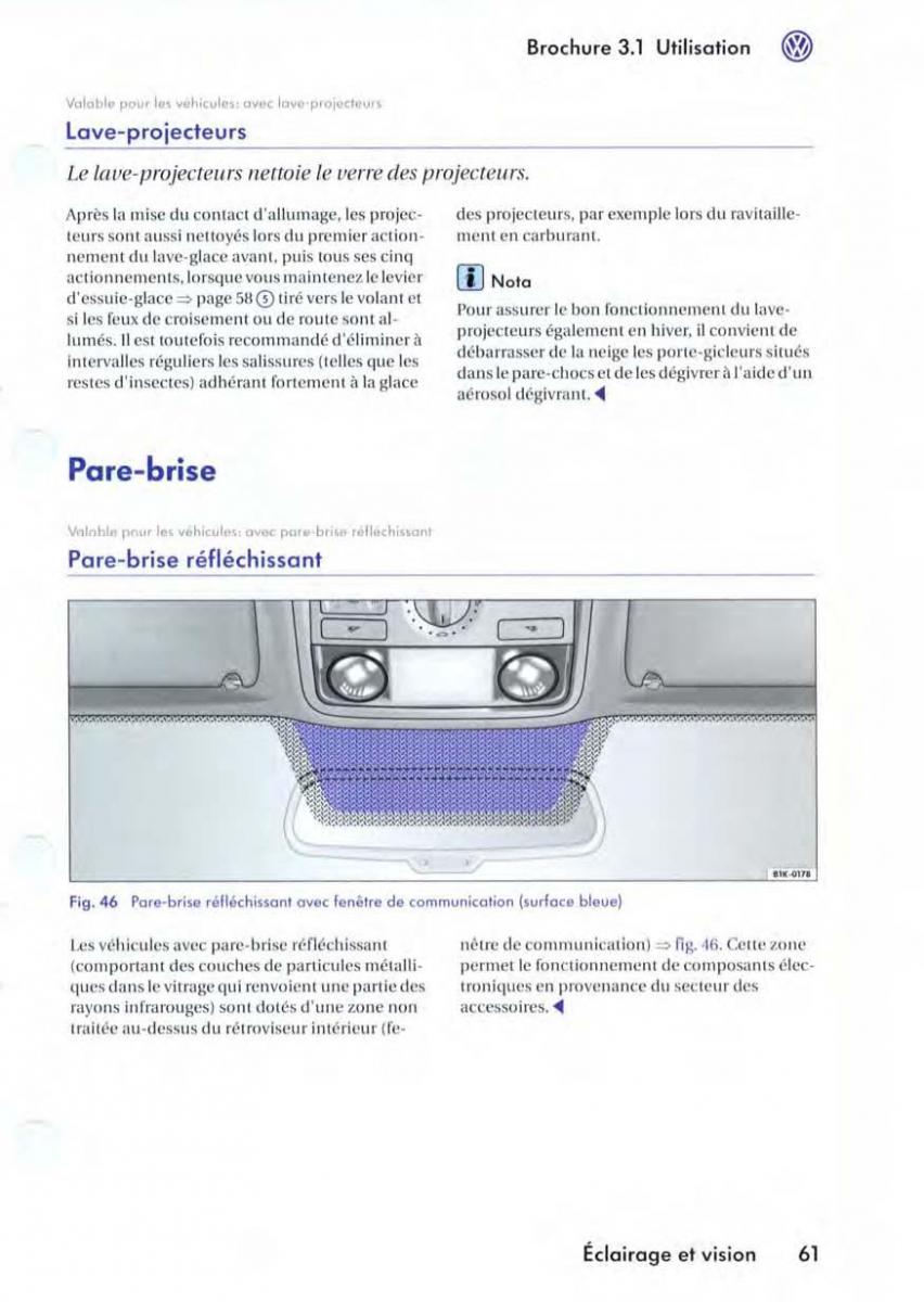 VW Golf V 5 manuel du proprietaire / page 64