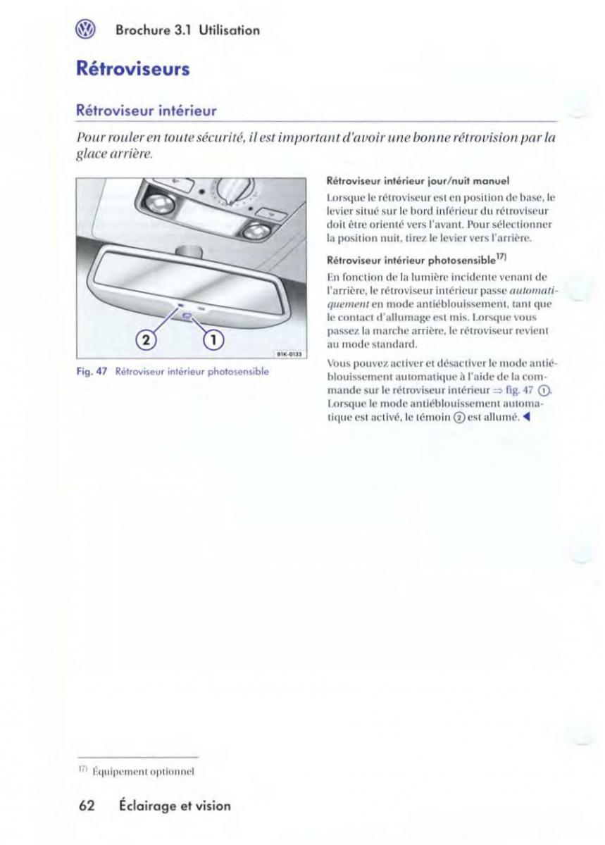 VW Golf V 5 manuel du proprietaire / page 65