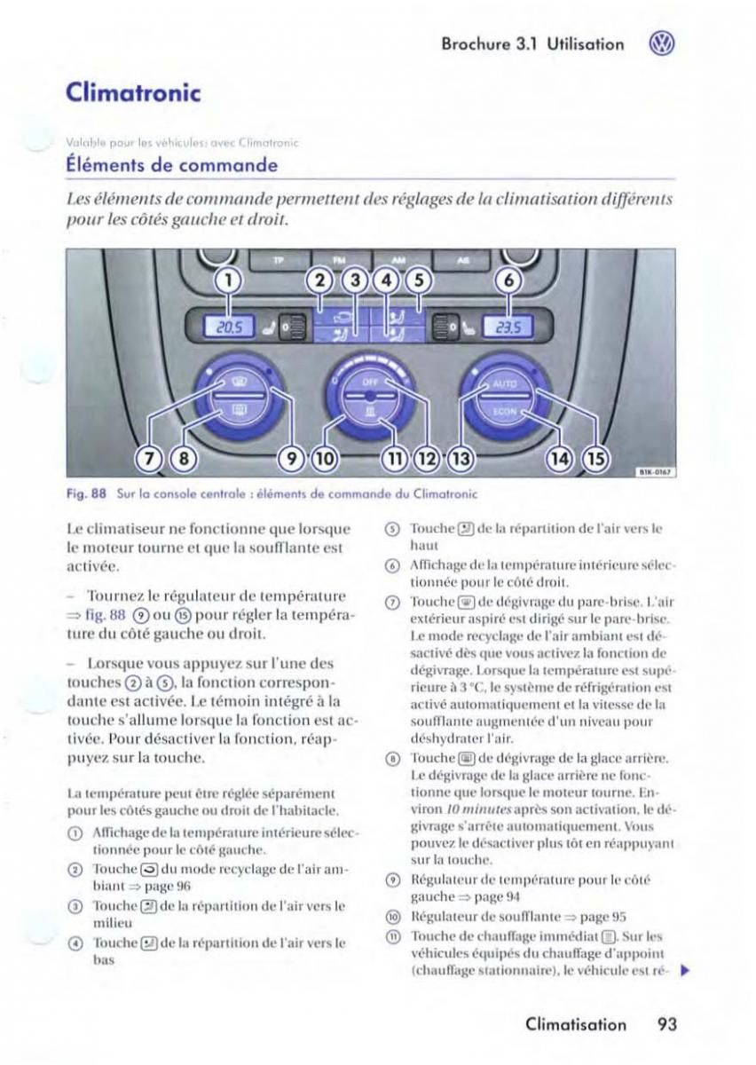 VW Golf V 5 manuel du proprietaire / page 97