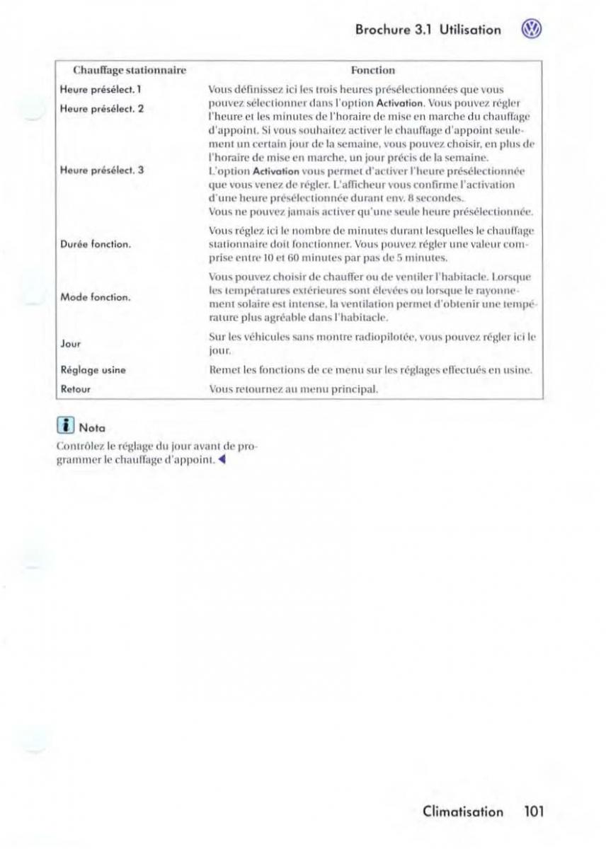 VW Golf V 5 manuel du proprietaire / page 105