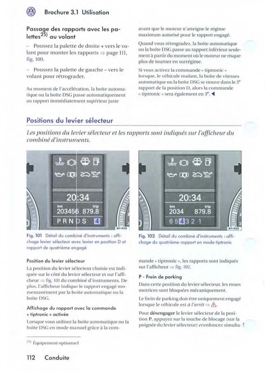 VW Golf V 5 manuel du proprietaire / page 116