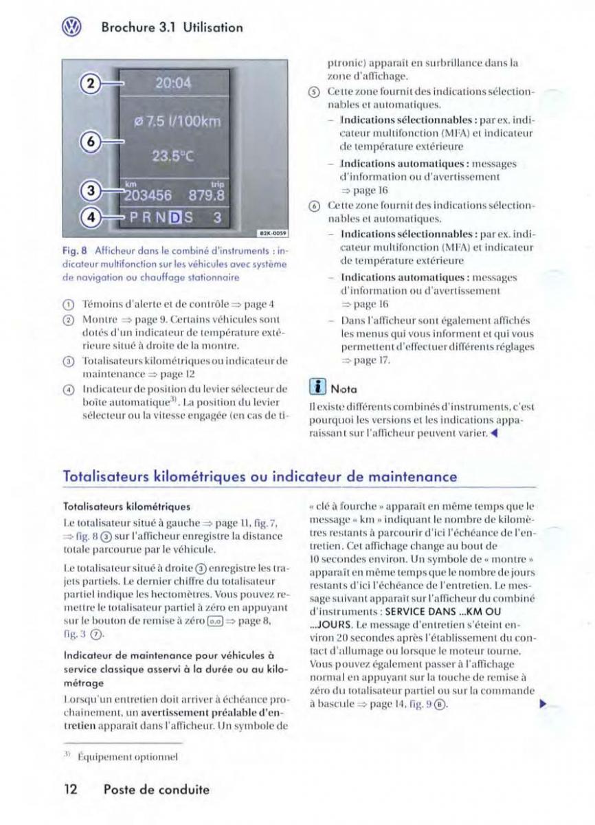 VW Golf V 5 manuel du proprietaire / page 15