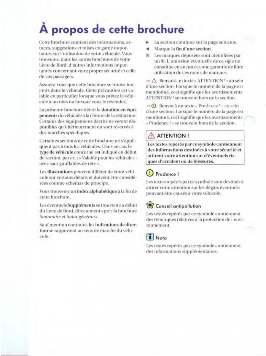 VW Golf V 5 manuel du proprietaire / page 2