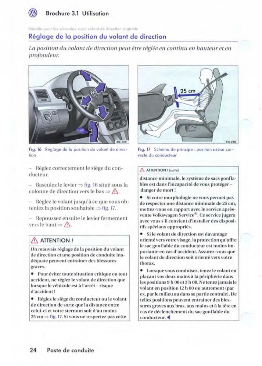 VW Golf V 5 manuel du proprietaire / page 27