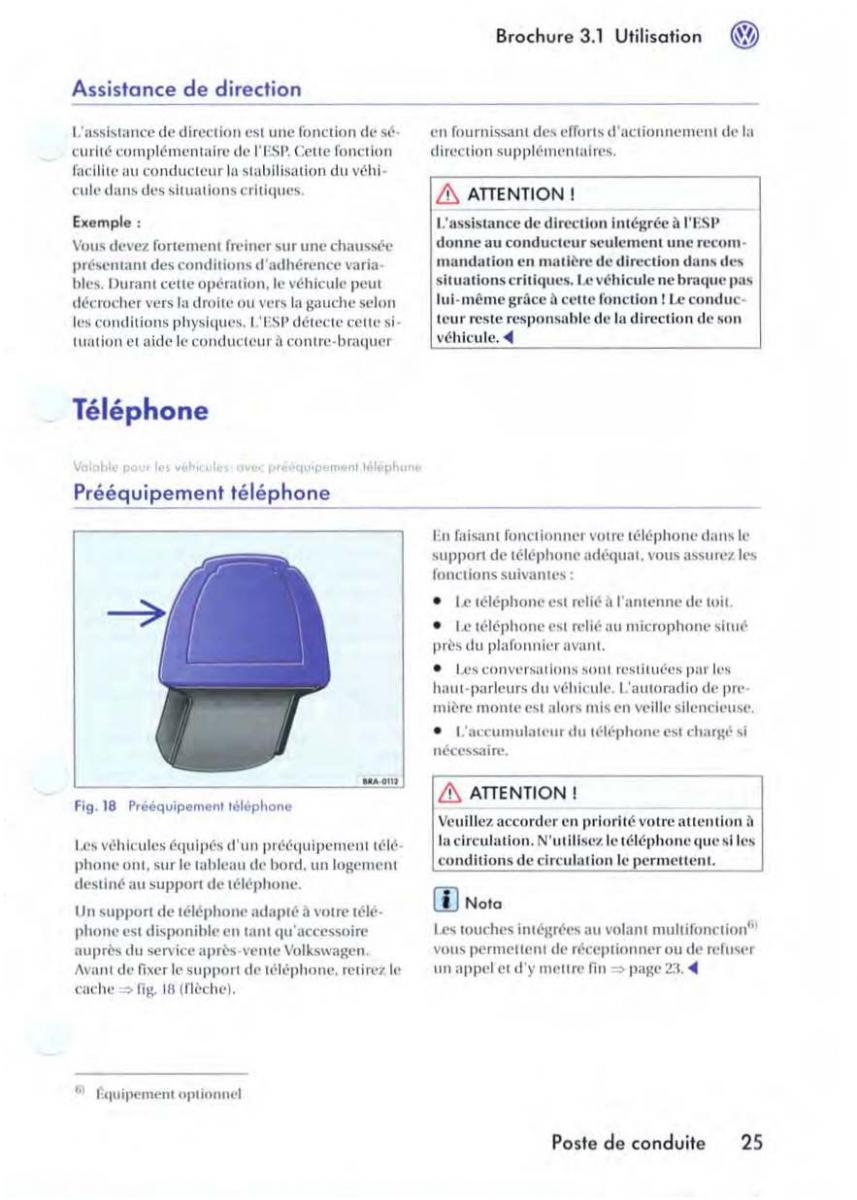 VW Golf V 5 manuel du proprietaire / page 28
