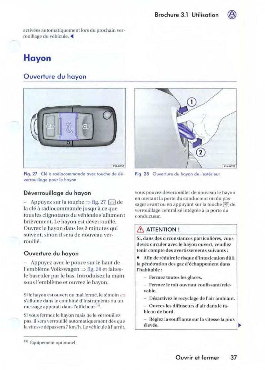 VW Golf V 5 manuel du proprietaire / page 40